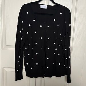 Old Navy Black and White Polka Dot Sweater
